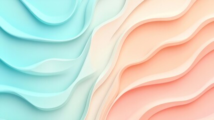 Obraz premium Abstract artwork depicting wavy layered forms with subtle gradients and colors
