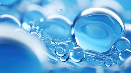 Bubbles rising blue wallpaper abstract.