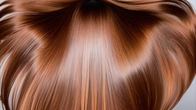 Luxurious long brown hair shiny, smooth hairstyle showcasing beauty and fashion with vibrant texture and elegance.