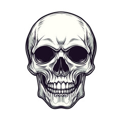 Fototapeta premium Artwork Hand drawn human skull head vector illustration