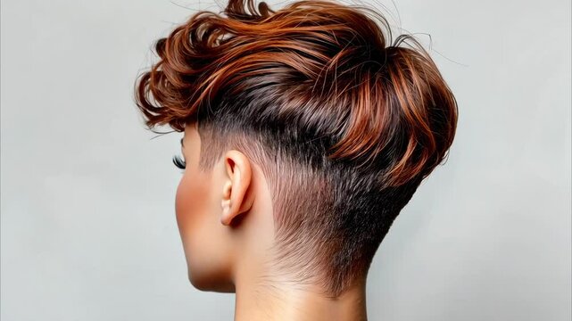 Modern Fashion Stylish Short Haircut with Curly Layers and Faded Sides for Women Embracing Beauty Trends in Hair and Hairstyle.