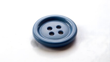 Single Blue Button on White Background