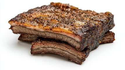 Delicious smoked brisket with crispy crust and tender meat, perfect for BBQ lovers