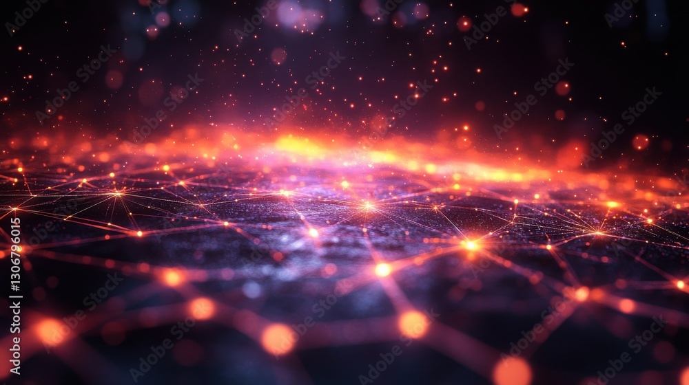 Aufkleber futuristic abstract digital background with glowing lines and geometric patterns