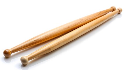 Wooden Rolling Pins on White Background