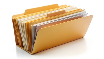 Yellow File Folder with Documents