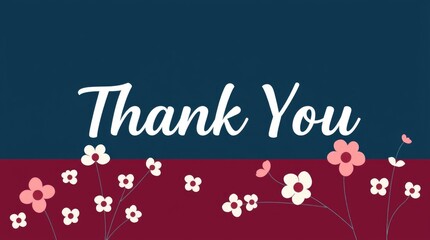 This fresh spring-themed thank you message radiates gratitude with elegant typography and lively floral designs, ideal for cards and social media sharing