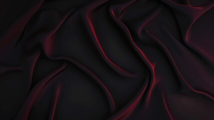 Luxurious black and burgundy silk fabric with elegant folds