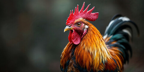 Fototapeta premium Concept photo of a cockerel with space for text