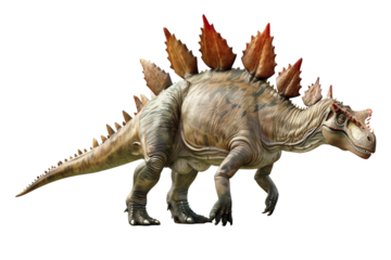 Realistic Stegosaurus Dinosaur Isolated on Transparent Background