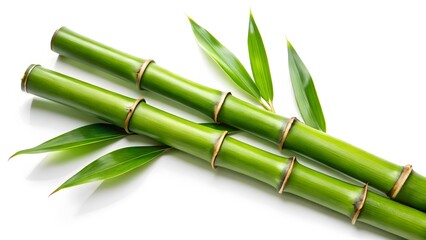 Fototapeta premium Green Bamboo Stalks and Leaves