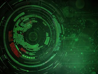 Futuristic Financial Chart with Creative Data Visualization in Green and Red Colors