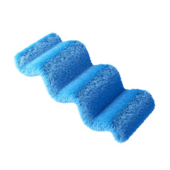 Plush wavy shape isolated on white background. 3d design element.