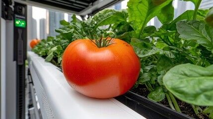Smart Greenhouse Technology Enhances Tomato Growth Using Artificial Intelligence Innovations Smart Agriculture Precision Farming, and Sustainable Farming concept.