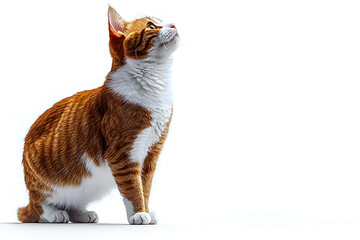 Cat sitting with white background