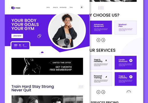 Gym and Fitness Landing Page Design