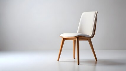 Modern Wooden Chair with Upholstered Seat