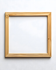 Obraz premium 3d Wooden picture frame mock up isolated on white background