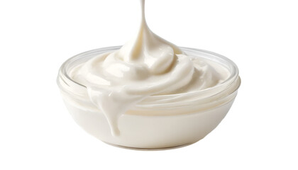 "Smooth and Creamy Mayonnaise Dripping from a Spoon – Tasty Condiment"
