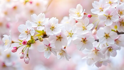 Cherry Blossom Branch Close-Up