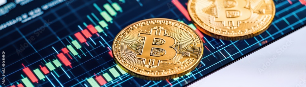 Aufkleber digital currency visualization in global economy with bitcoin and financial data charts