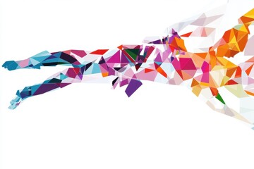 Obraz premium Abstract Colorful Geometric Shape of an Outstretched Human Figure