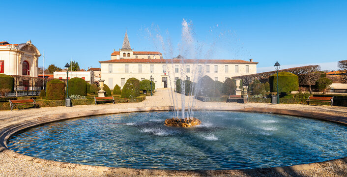 The bishop's garden and its fountain, in Castres in the Tarn, in Occitanie, France