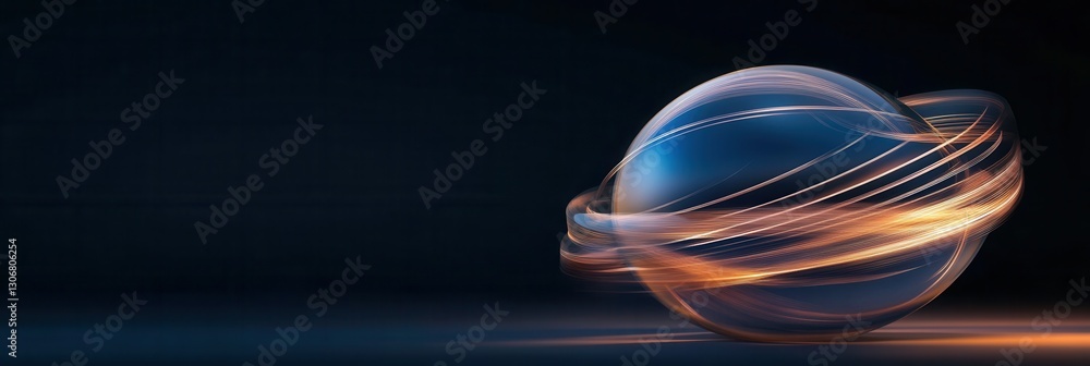 Poster Stylized globe with glowing lines showcasing international connections in a modern abstract design Generative AI