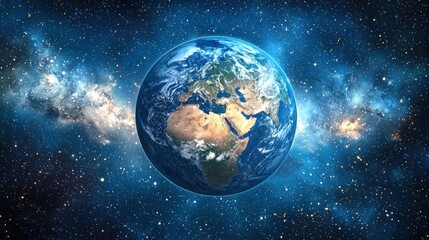 Naklejka premium A beautiful realistic view of the earth in space