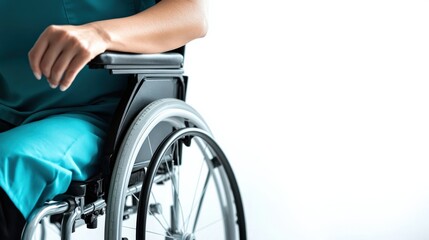 Obraz premium Empowering individuals in wheelchairs healthcare services modern facilities medical environment close-up perspective accessibility awareness