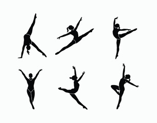 Fototapeta premium Female Gymnast Silhouette EPS Vector Template