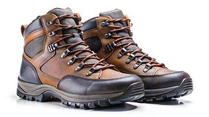 Brown Leather Hiking Boots