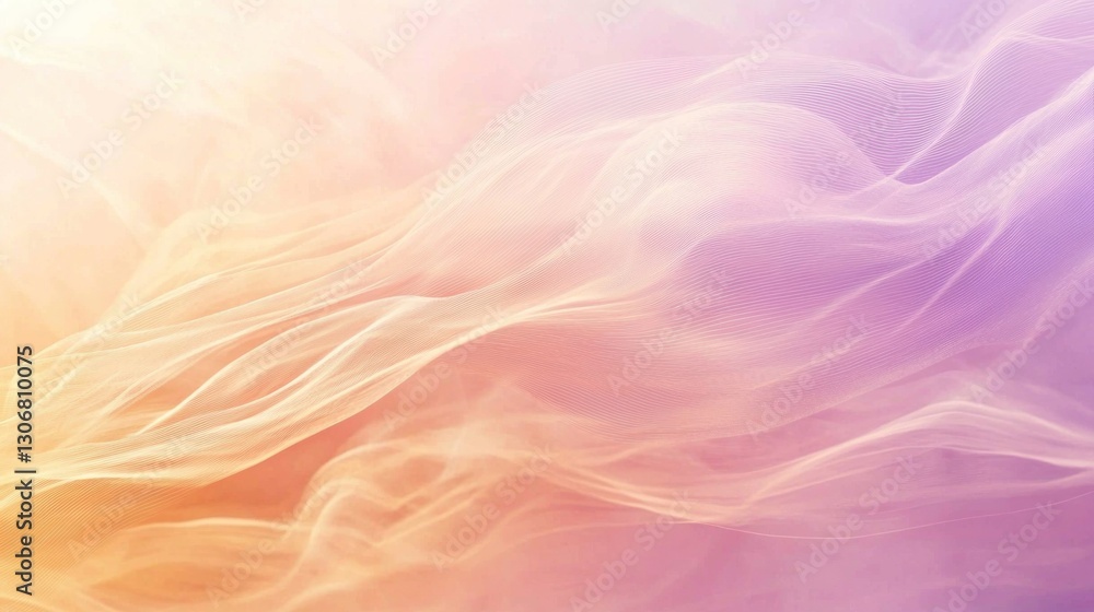 Poster soft flowing pastel abstract waves over a gradient background