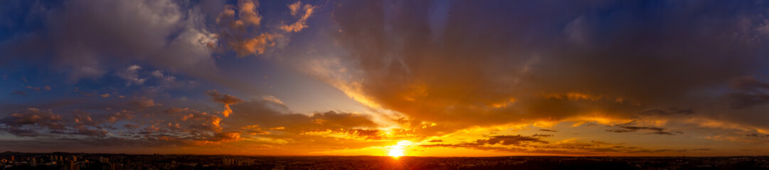 Beautiful sunrise, a magnificent sunrise in Brazil, 17 images creating this impressive panorama.