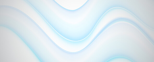 Blue futuristic soft gradient waves. Air flow. Fresh aroma. Curved lines background.