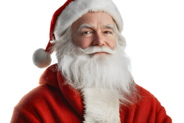 3d rendered santa claus hyper-realistic, isolated on a white background PNG