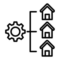 Property Management Icon in Outline Style. Simple Vector Design. Simple Vector Outline Icon