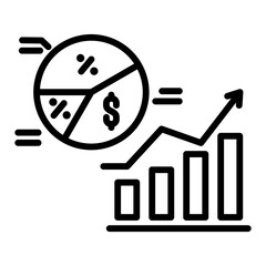 Equity Growth Icon in Outline Style. Simple Vector Design. Simple Vector Outline Icon