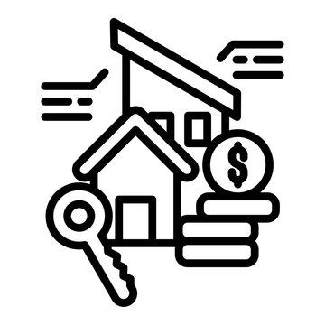 recommend clip art: Rental Property Icon in Outline Style. Simple Vector Design. Simple Vector Outline Icon