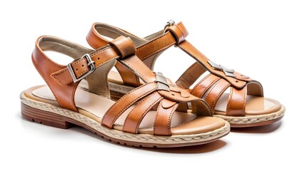 Naklejka premium Leather Sandals, Summer Footwear, Childrens Sandals