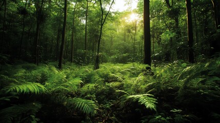 Obraz premium The green secret realm deep in the rainforest