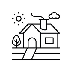 Mountain Hut Vector icon