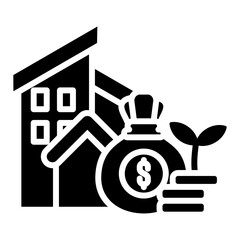 Investment Icon in Glyph Style. Simple Vector Design. Simple Vector Glyph Icon