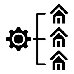 Property Management Icon in Glyph Style. Simple Vector Design. Simple Vector Glyph Icon