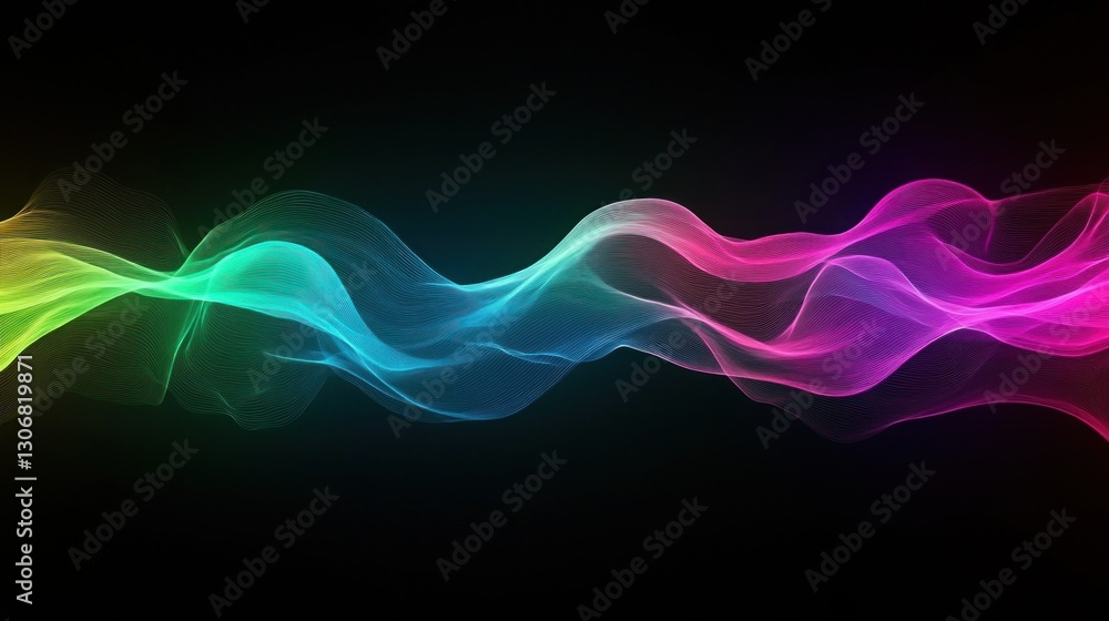 Aufkleber a colorful abstract design of flowing gradients on a black background