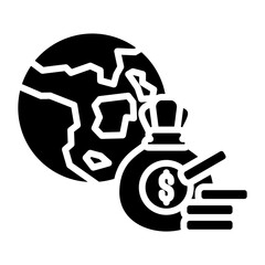 Economy Icon in Glyph Style. Simple Vector Design. Simple Vector Glyph Icon