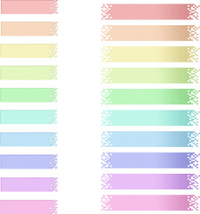 Set of colorful stickers on transparent background. Vector pixel style banners
