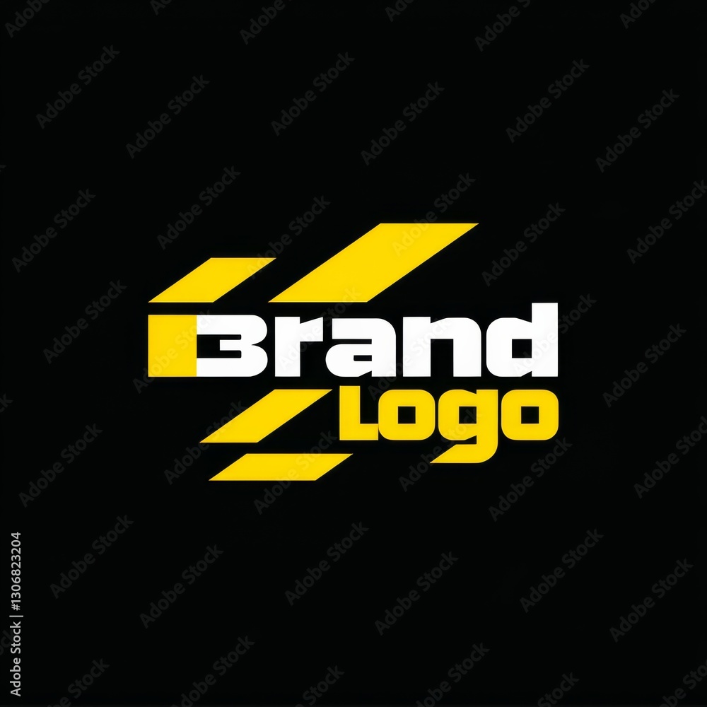 Poster modern brand identity: dynamic logo design with geometric accents and bold typography