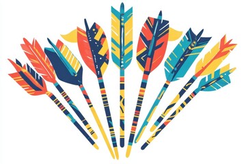 Fototapeta premium Colorful Decorative Arrows with Unique Patterns and Designs