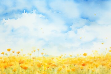 Fototapeta premium Painting field sky backgrounds.